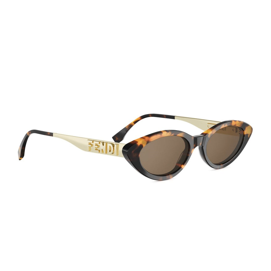 Fendi Havana Fendigraphy Acetate Oval Sunglasses