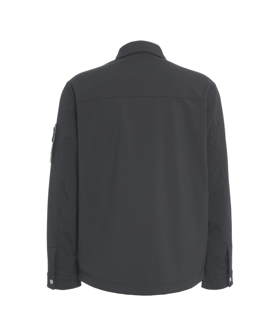 Stone Island Black Overshirt With Removable Logo Patch