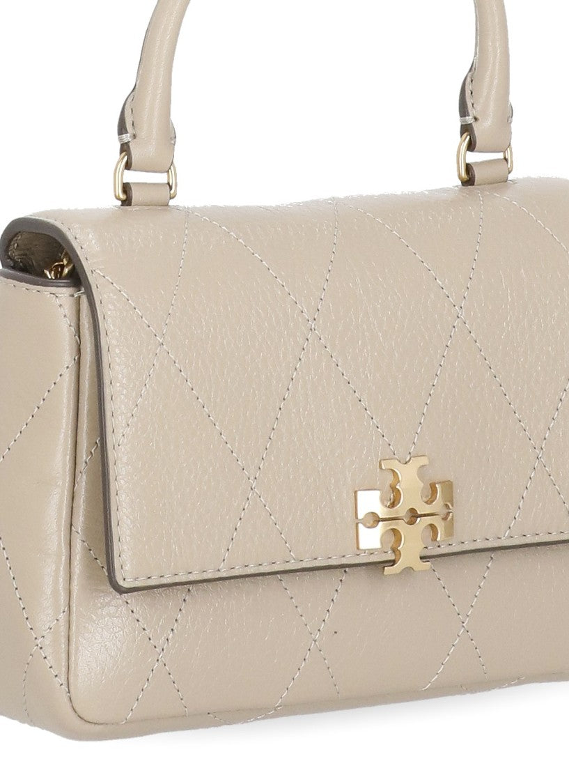 Tory Burch Beige Quilted Leather Gold Hardware Mini Shoulder Bag