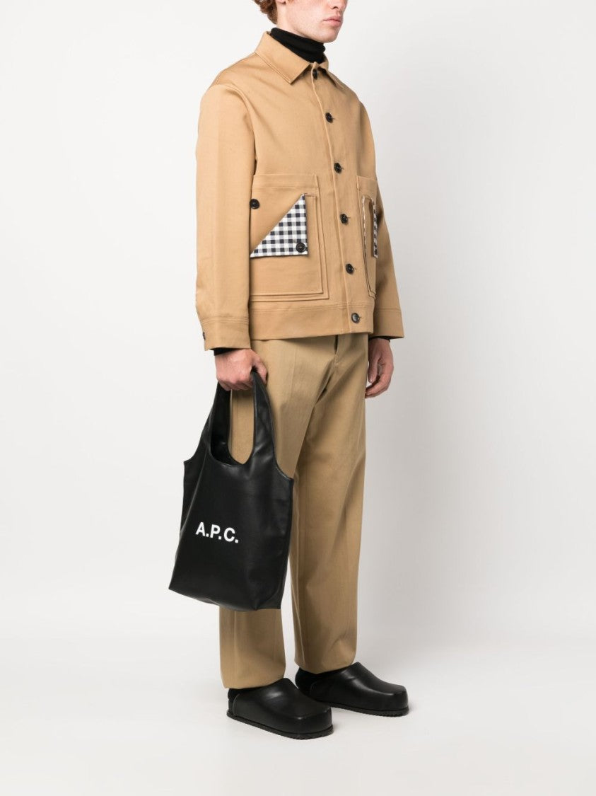 A.P.C. Black Faux Leather Tote