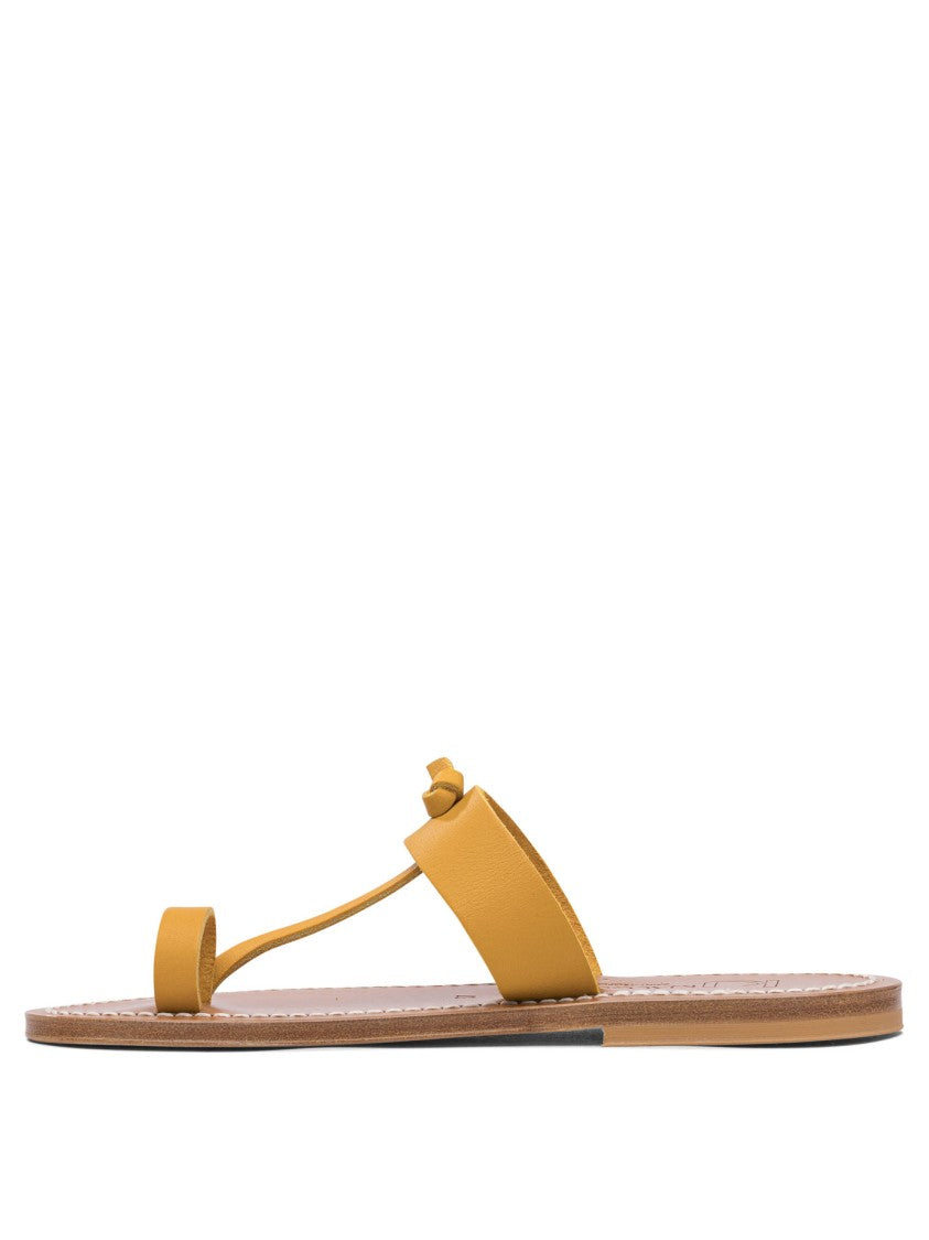 K.Jacques Yellow Leather Minimalist Sandals