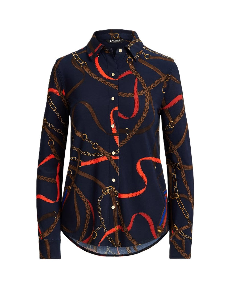 Lauren Ralph Lauren Daquane Long Sleeve Shirt With Intricate Pattern