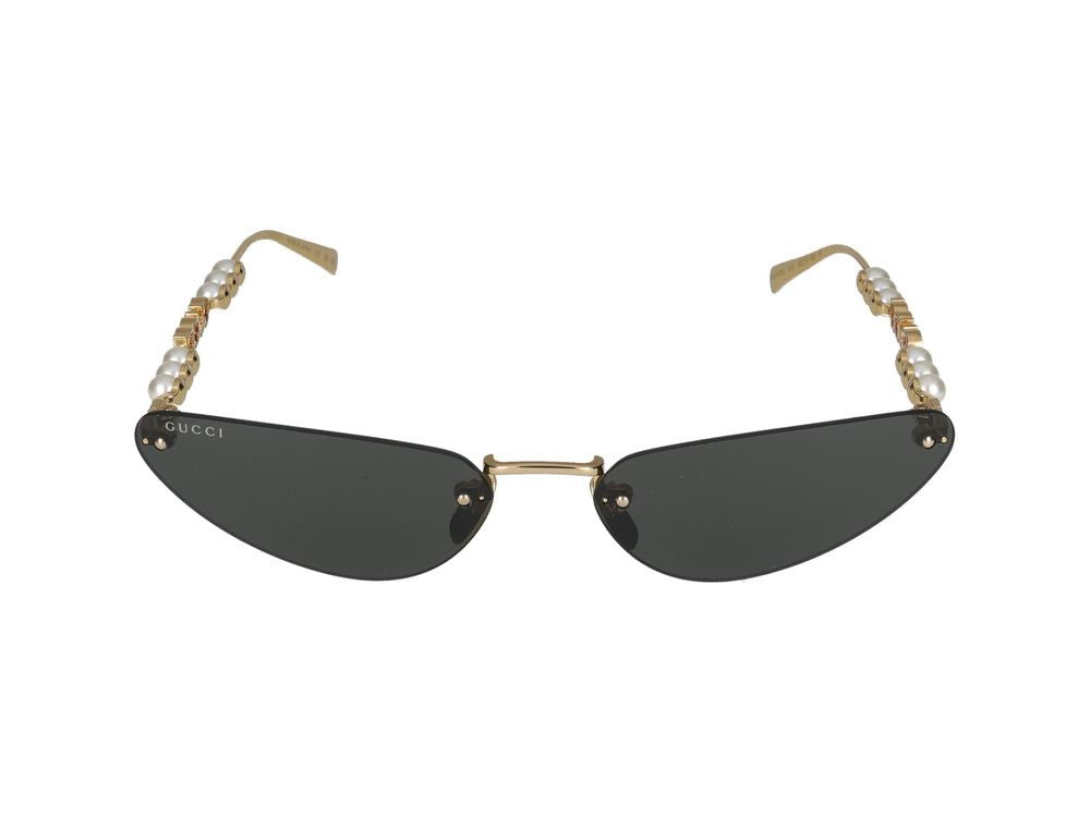 Gucci Gold Pearl Accents Cat-Eye Sunglasses