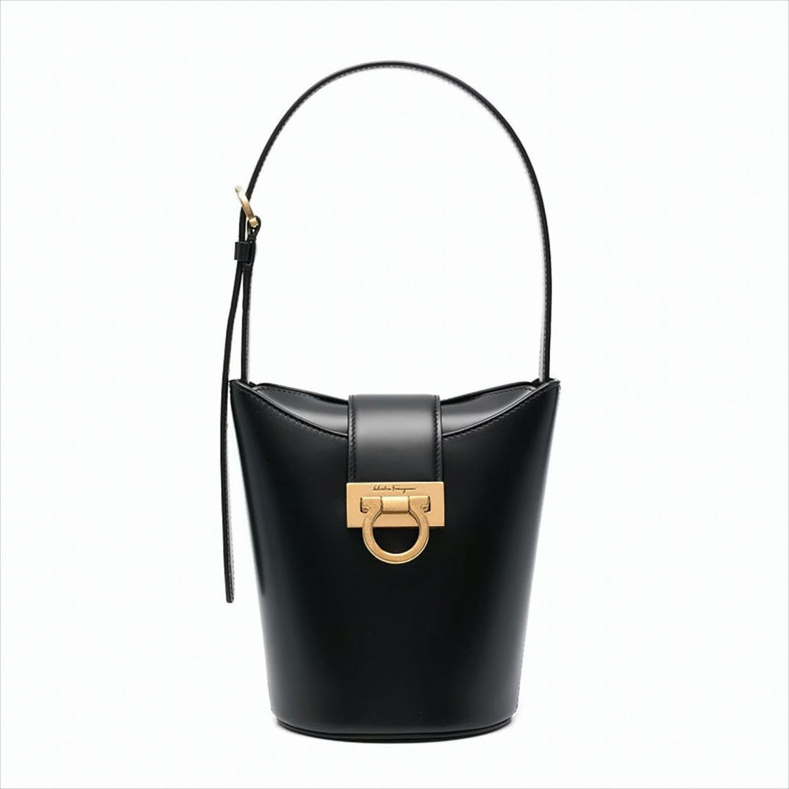 Salvatore Ferragamo Structured Calfskin Bucket Bag