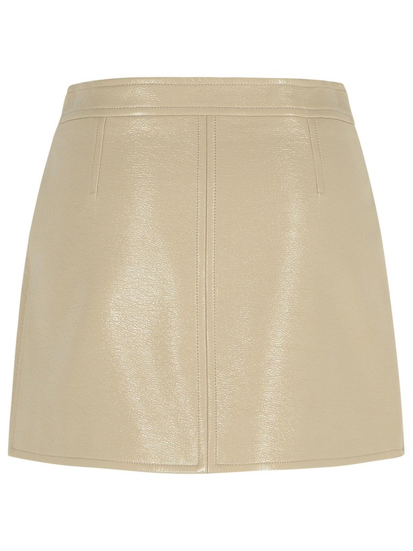 Courrèges Reedition' Ivory Cotton Blend Miniskirt