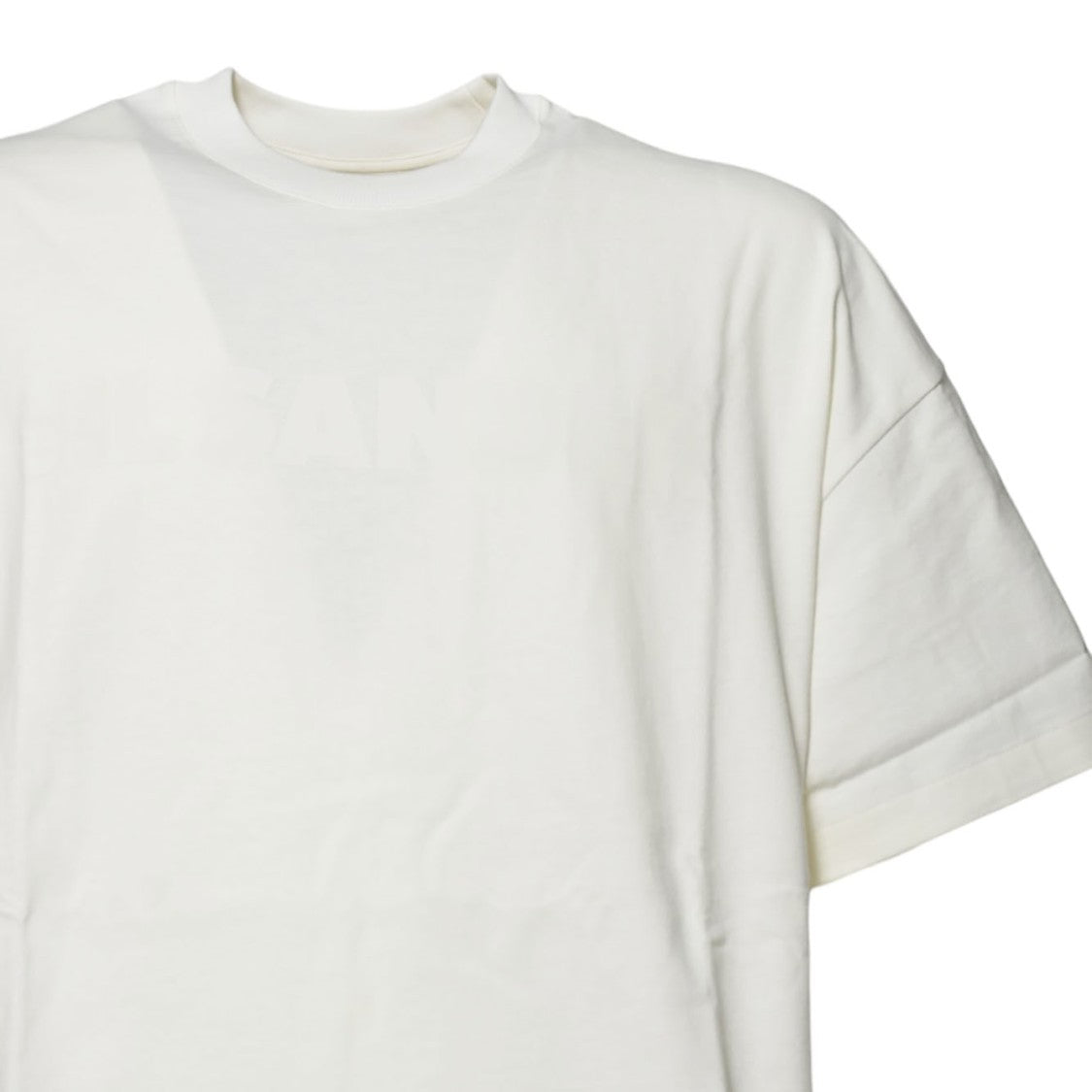 Jil Sander Cream Cotton T-Shirt With Tone-On-Tone Logo
