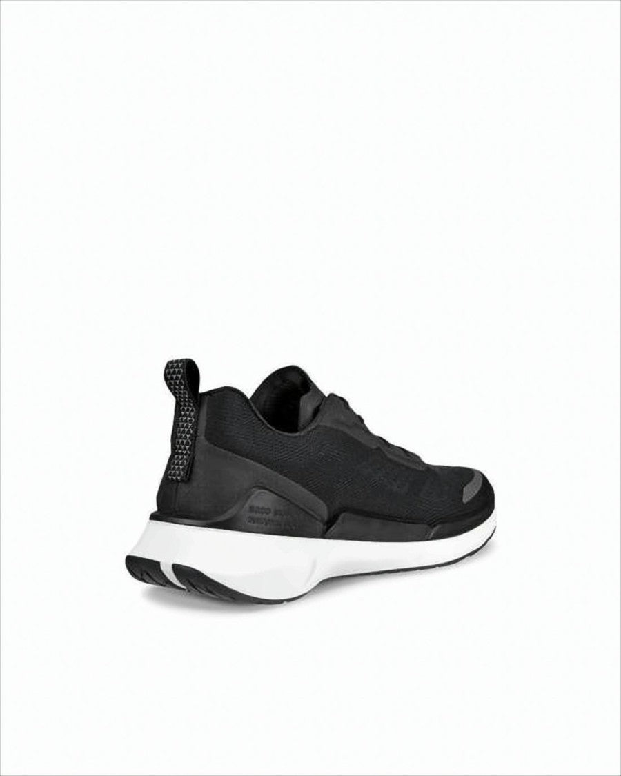 Ecco Low-Profile Black Mesh Sneakers With Rubber Sole