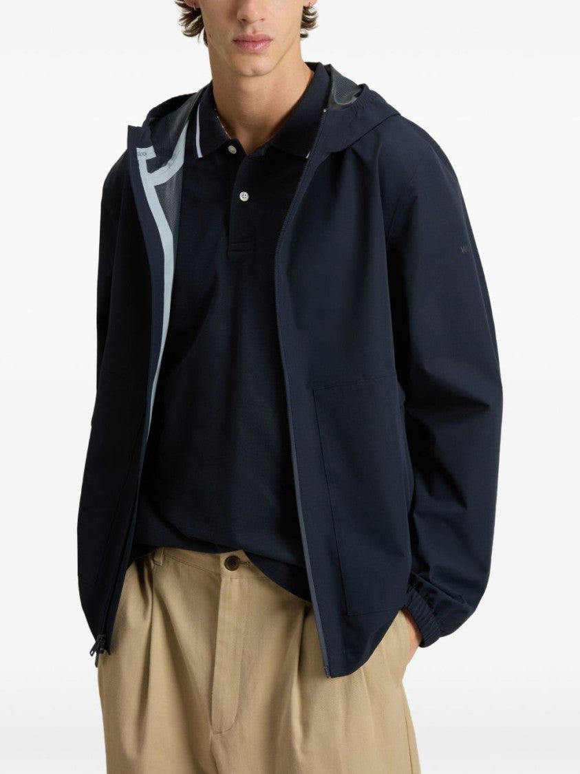 Woolrich Midnight Blue Giacca Pacific With Drawstring Hood