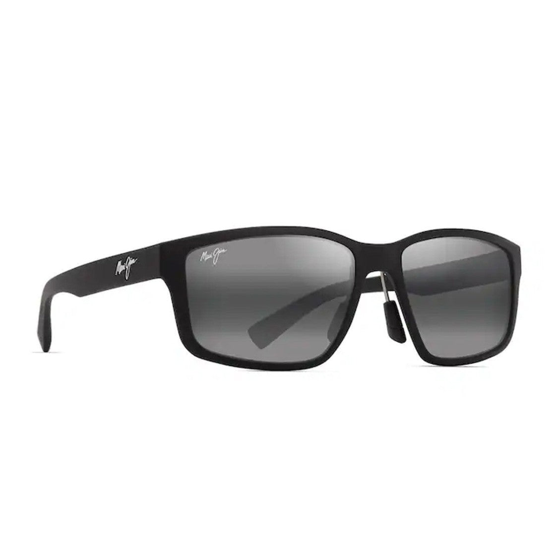 Maui Jim Matte Black Walewaha Af Bio-Injected Rectangular Sunglasses