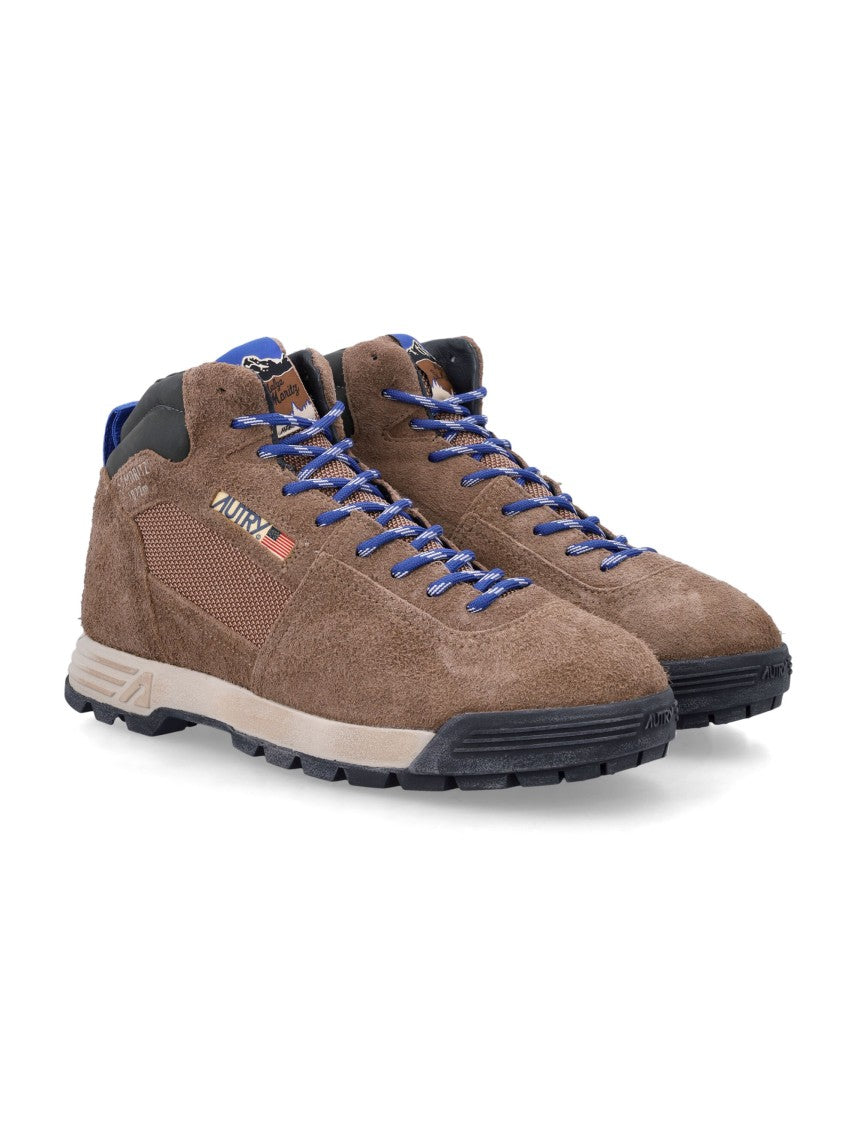 Autry Malga Mid Suede Mesh Mid-Top Sneakers