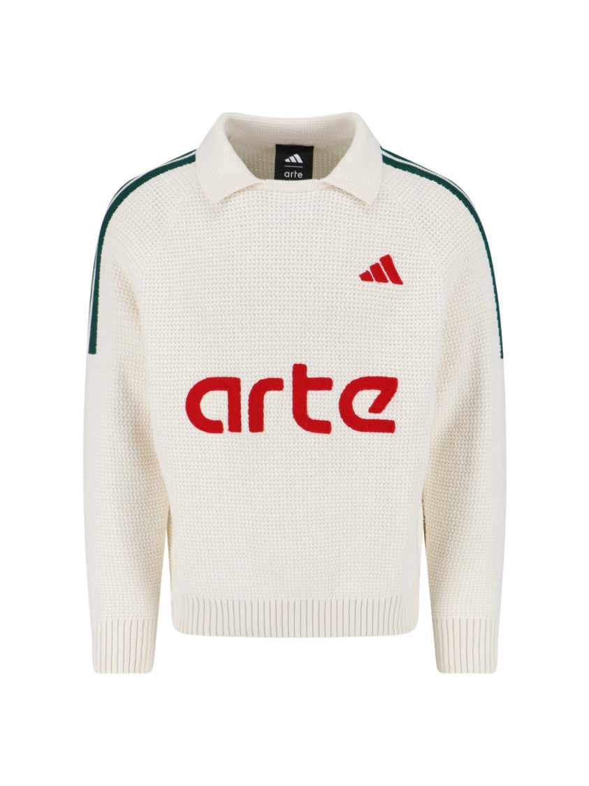 Adidas White Logo Knit Sweater