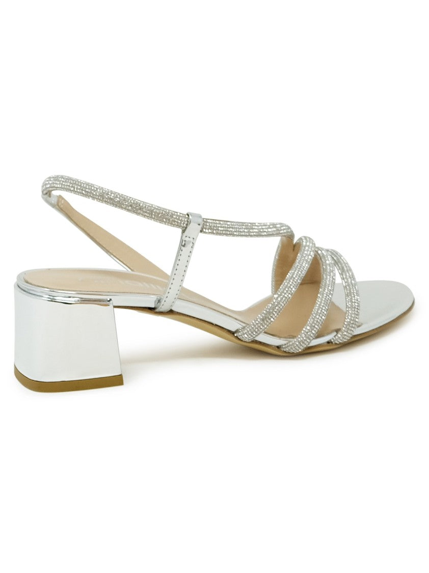 Ninalilou Silver Leather Sandal