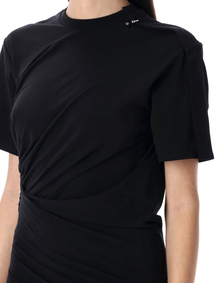 Mugler Tshirt Draped Mini Dress