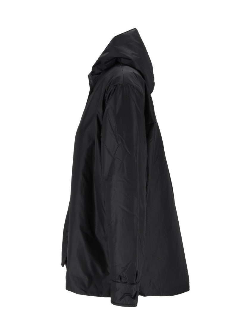 Aspesi Beth Black Hooded Nylon Jacket