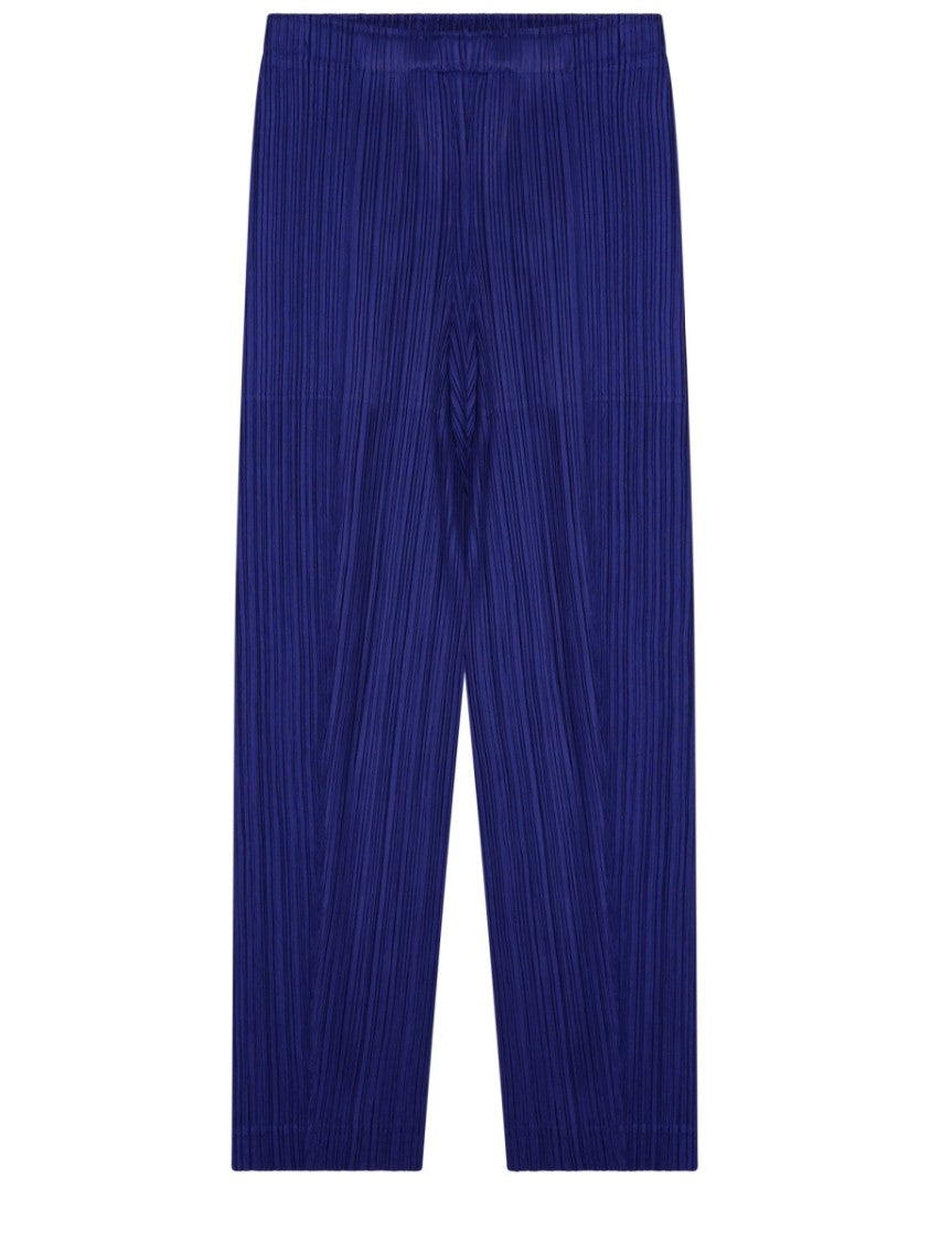 Pleats Please Issey Miyake Cropped Pleated Pants With Textured Finish