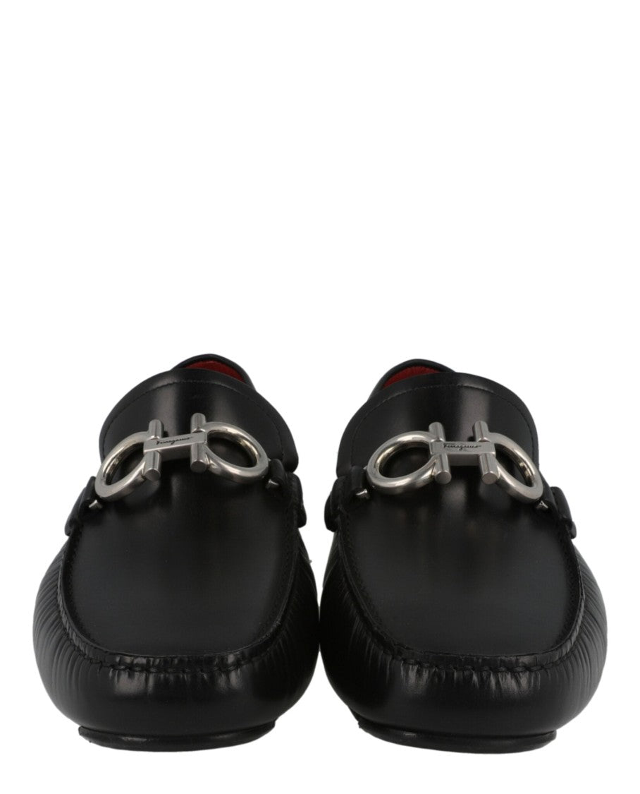 Ferragamo Switch Black Calfskin Leather Slip-On Loafer