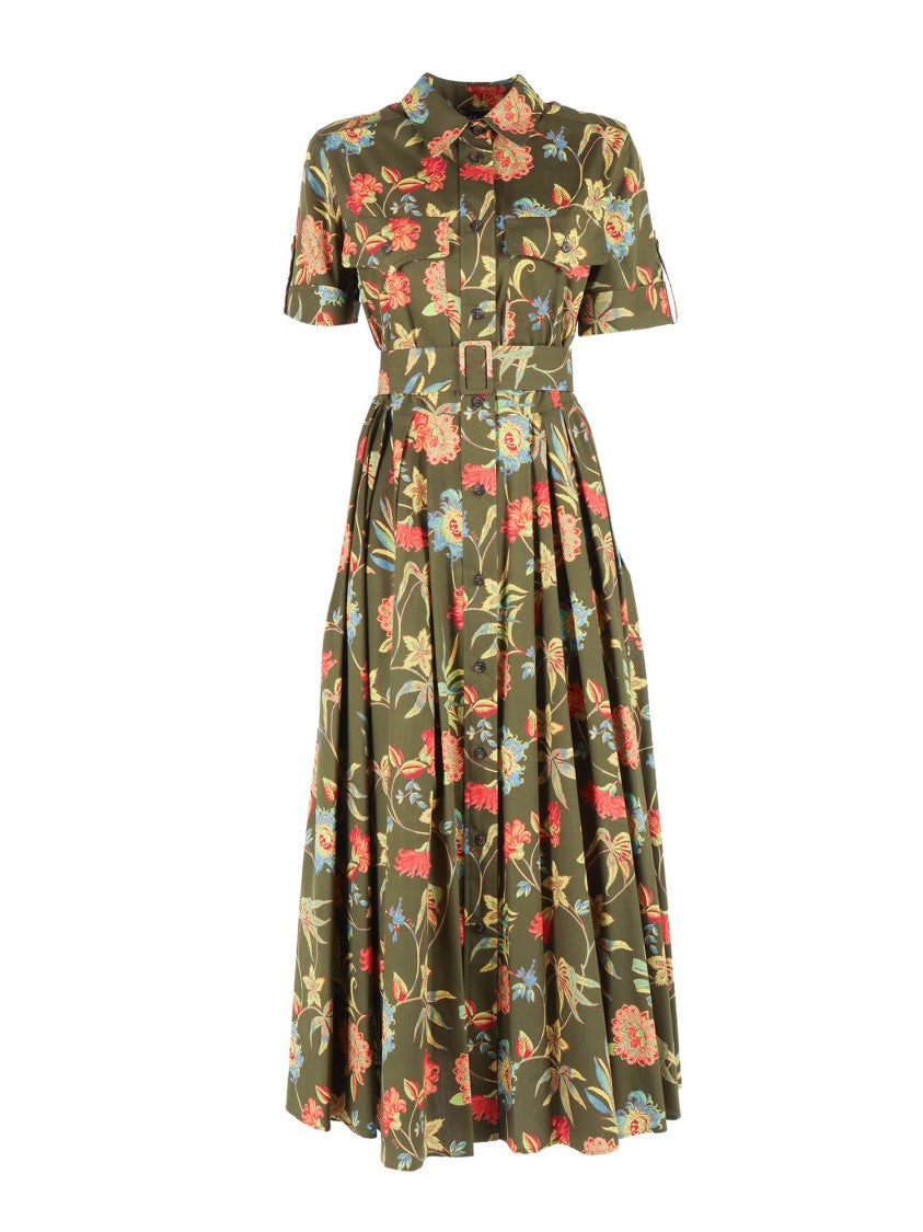 Fay Knee Length Floral Belted Day Dress