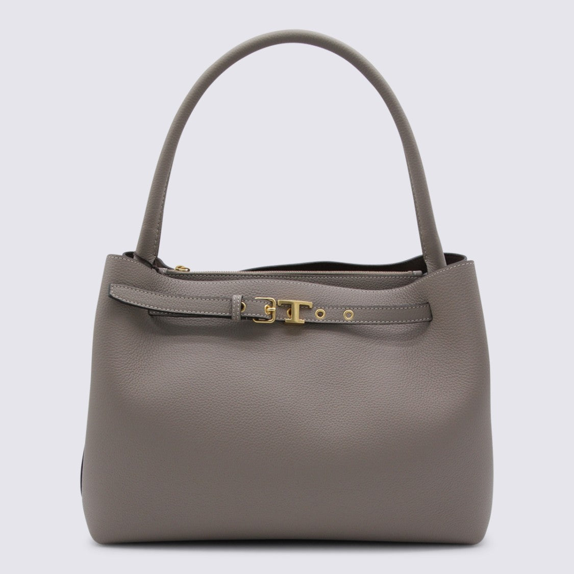 Tod's Grey Leather Handbag With T Hardware