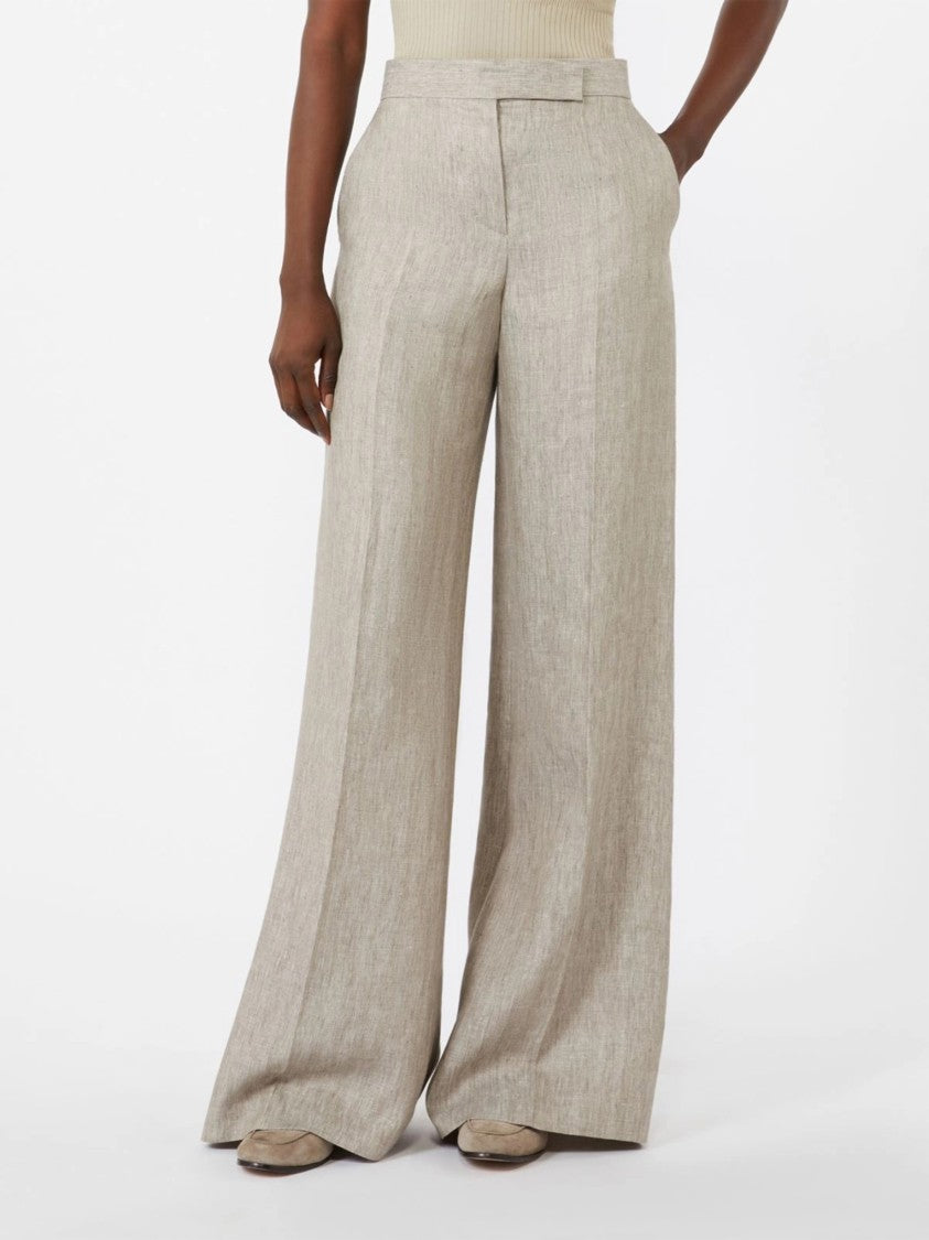 Max Mara Grey Mxmdeserto High-Waisted Wide-Leg Pants