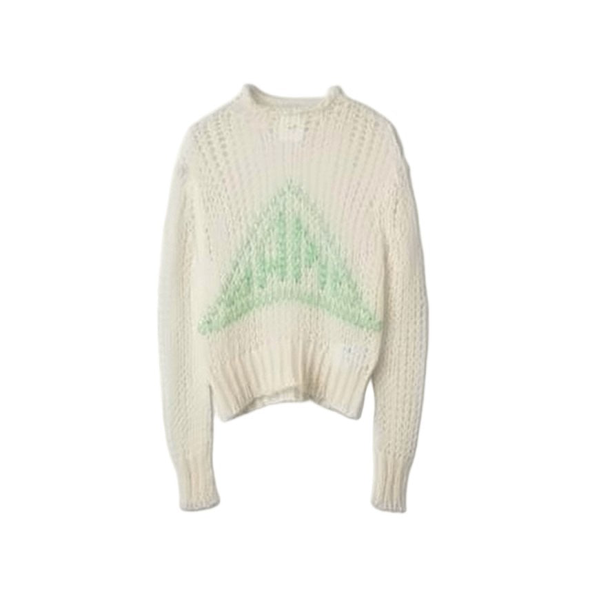 Oamc Loosely Knit Sweater With Triangular Pattern