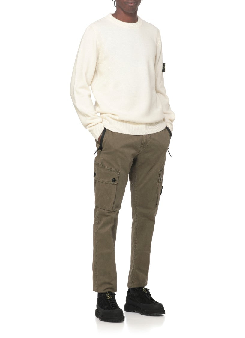 Stone Island Ivory Wool Sweater