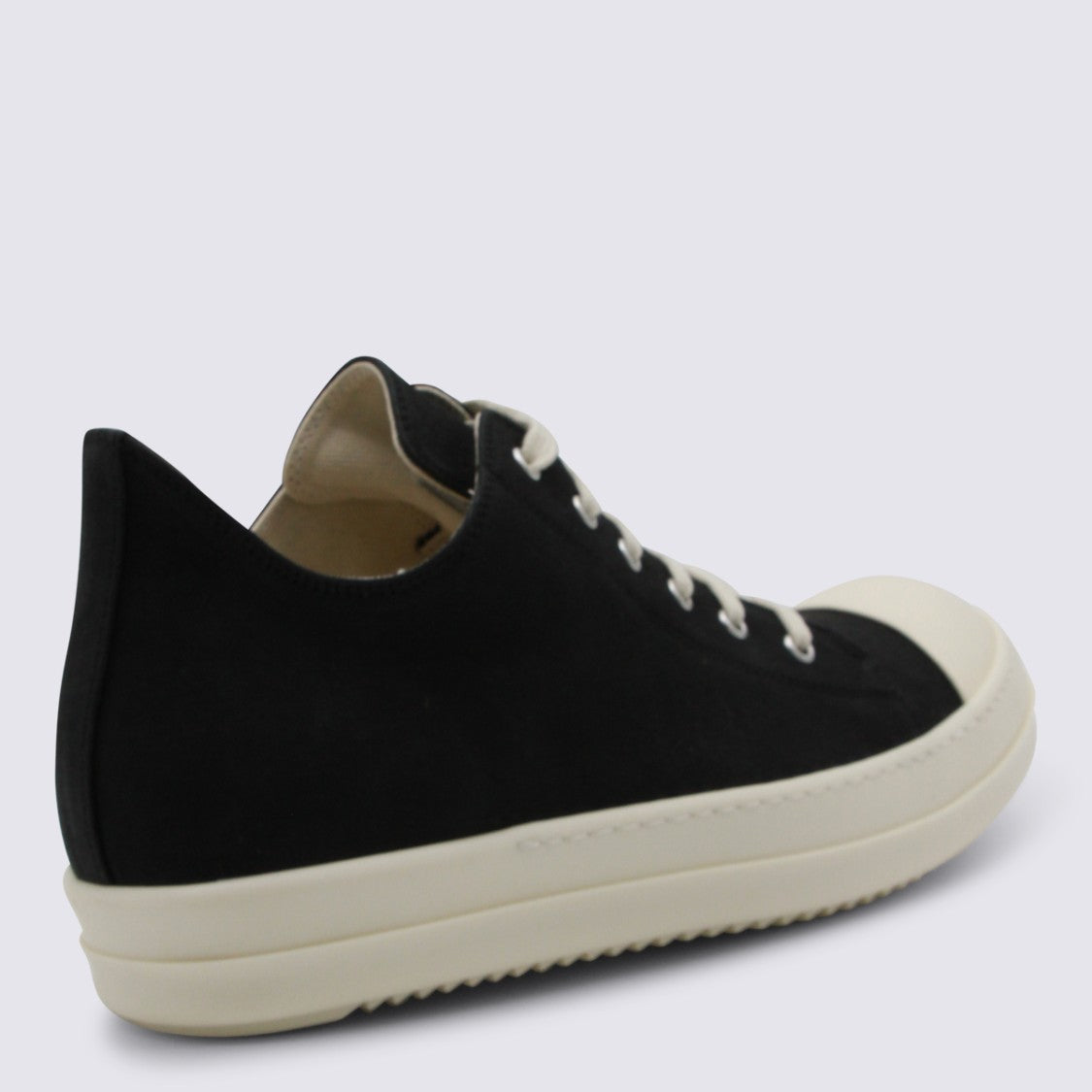 Drkshdw By Rick Owens Sleek Black Sneakers With Off-White Sole