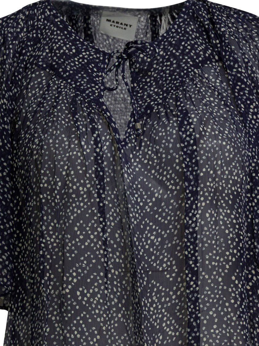 Isabel Marant Étoile Lightweight Sheer Blouse With Flutter Sleeves