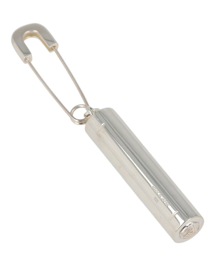 Ambush Sterling Silver Battery Charm Single Earring With Safety Pin Detail