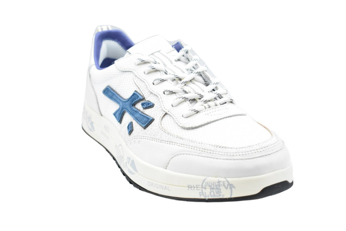 Premiata Bianco Blu Low-Top Sneakers