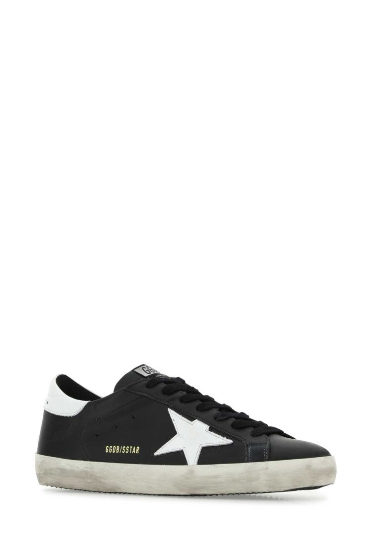 Golden Goose Black Leather Super Star Classic Sneakers