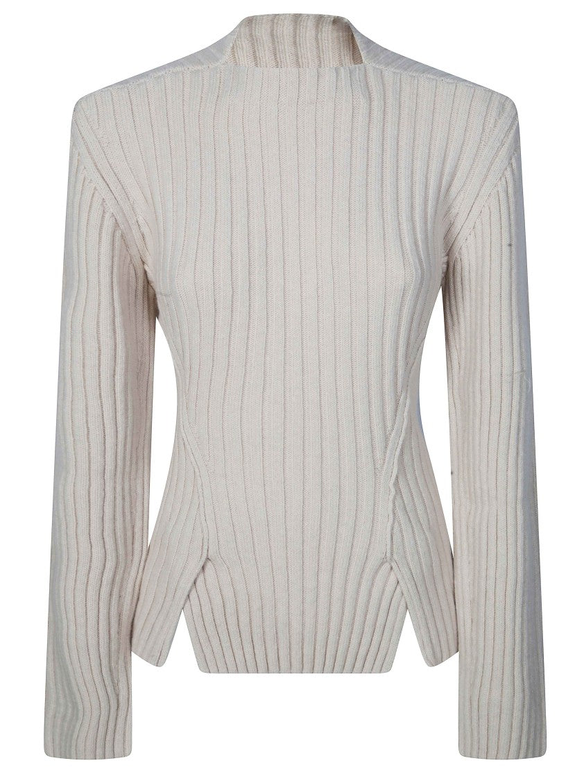 Victoria Beckham Rib Jumper Ribbed Knit High Neck Top