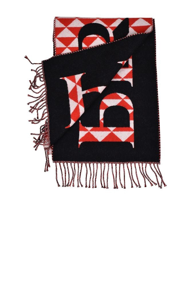 Prada Tricolor Wool Scarf With Contrasting Logo