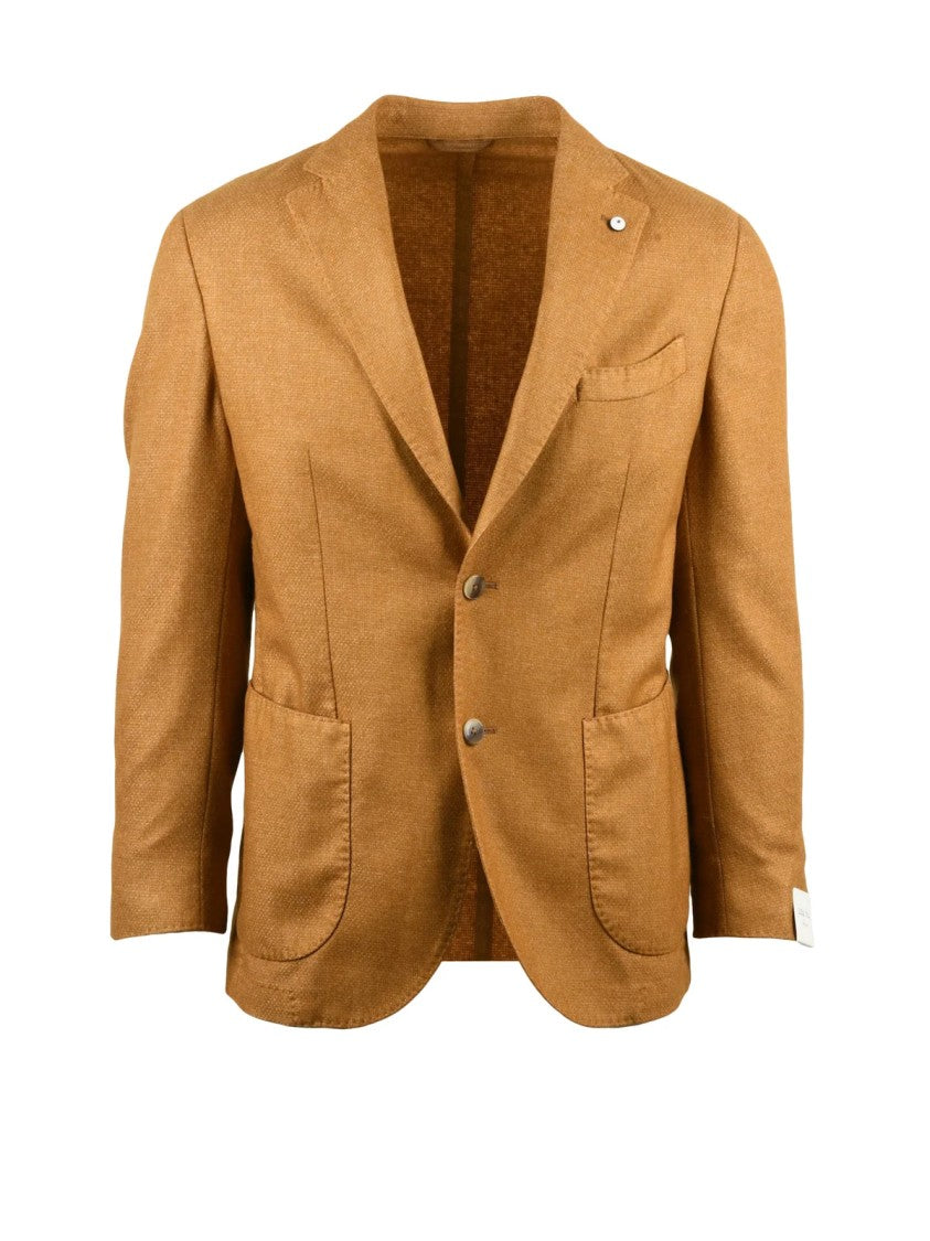 L.B.M. 1911 Textured Wool-Blend Rounded Jacket With Classic Button Closure