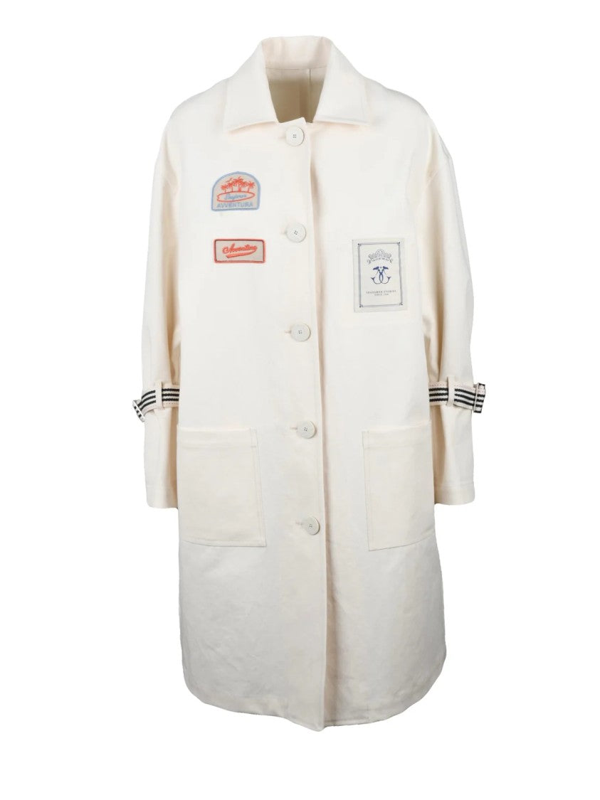 Seafarer White Cotton Canvas Duster Coat