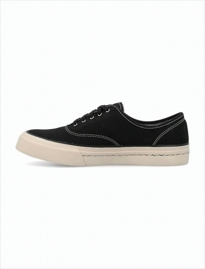 Visvim Minimalist Black Canvas Low-Top Sneakers