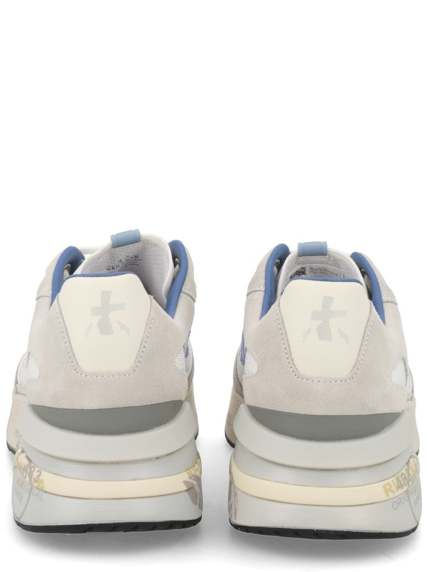 Premiata White Moerun Mesh Calfskin Sneakers