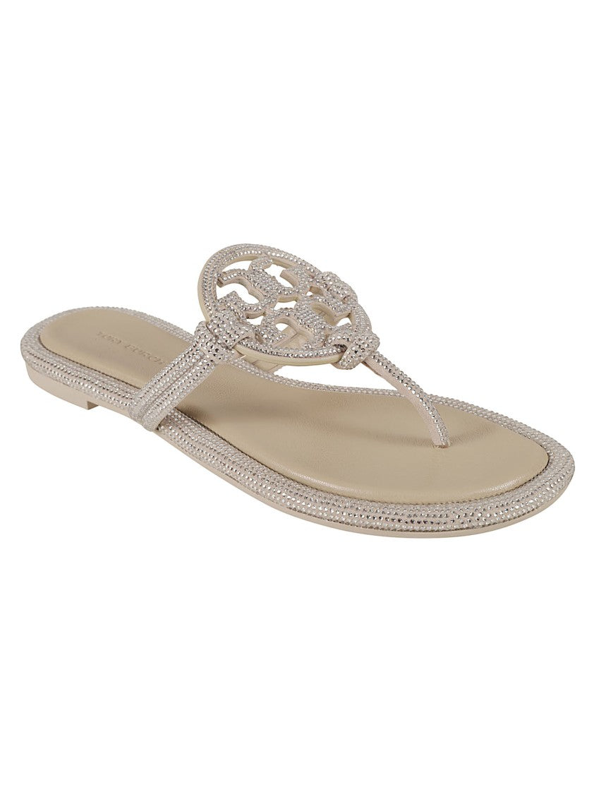 Tory Burch Delicate Toe Post Sandals With Ornate Embellishment