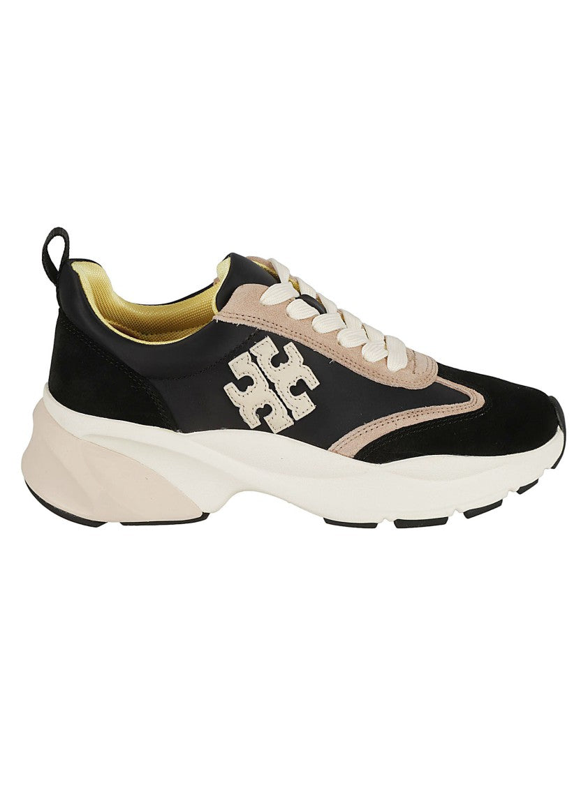 Tory Burch Sporty Sneakers With Leather And Suede Accents