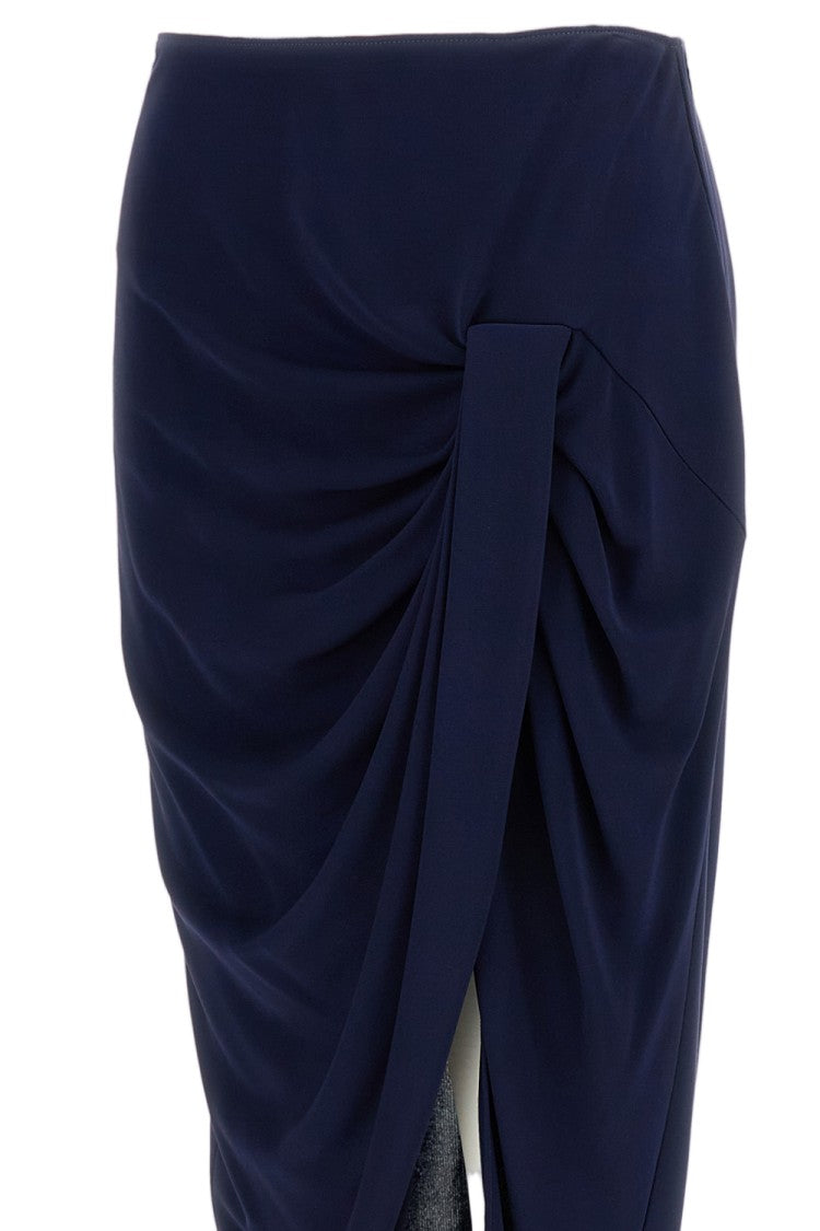 Stella Mccartney Blue Fluid Draped Pencil Skirt