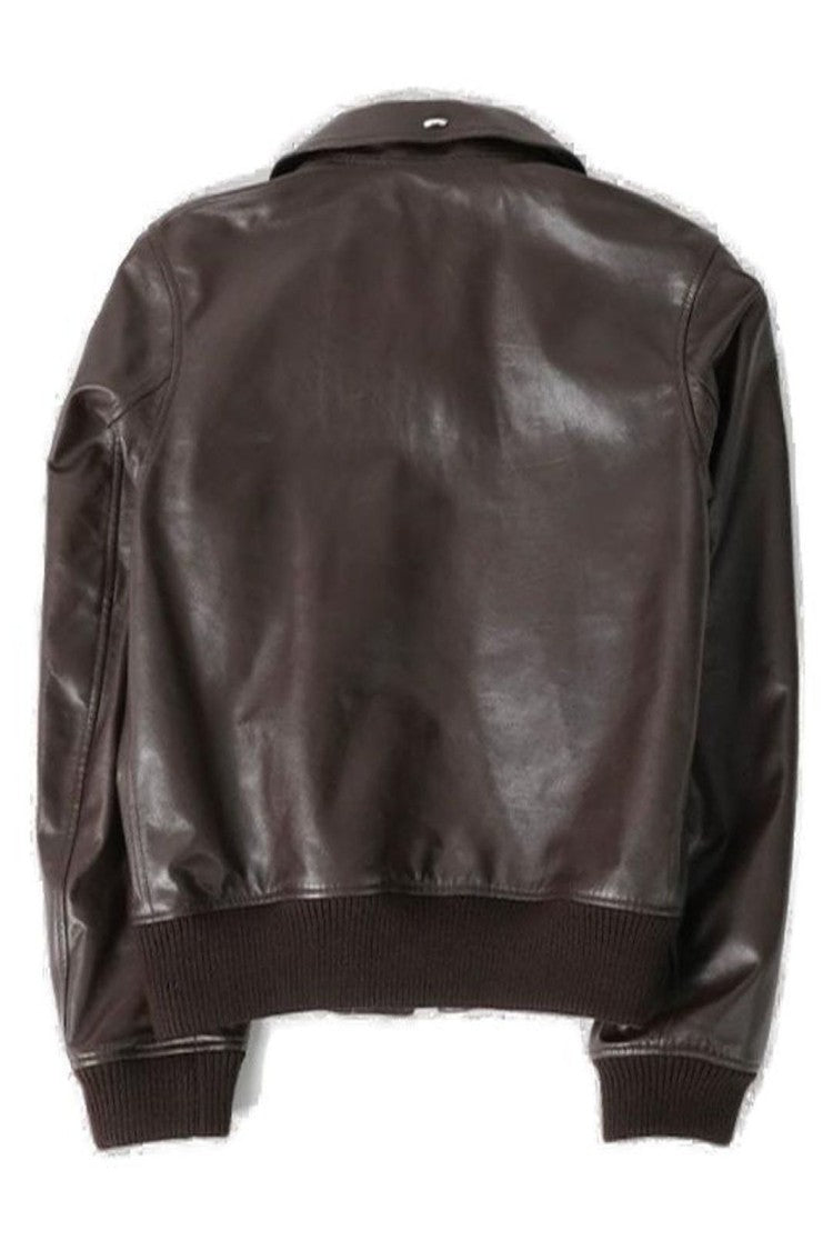 Our Legacy Textured Shearling-Collared Calf Leather Jacket