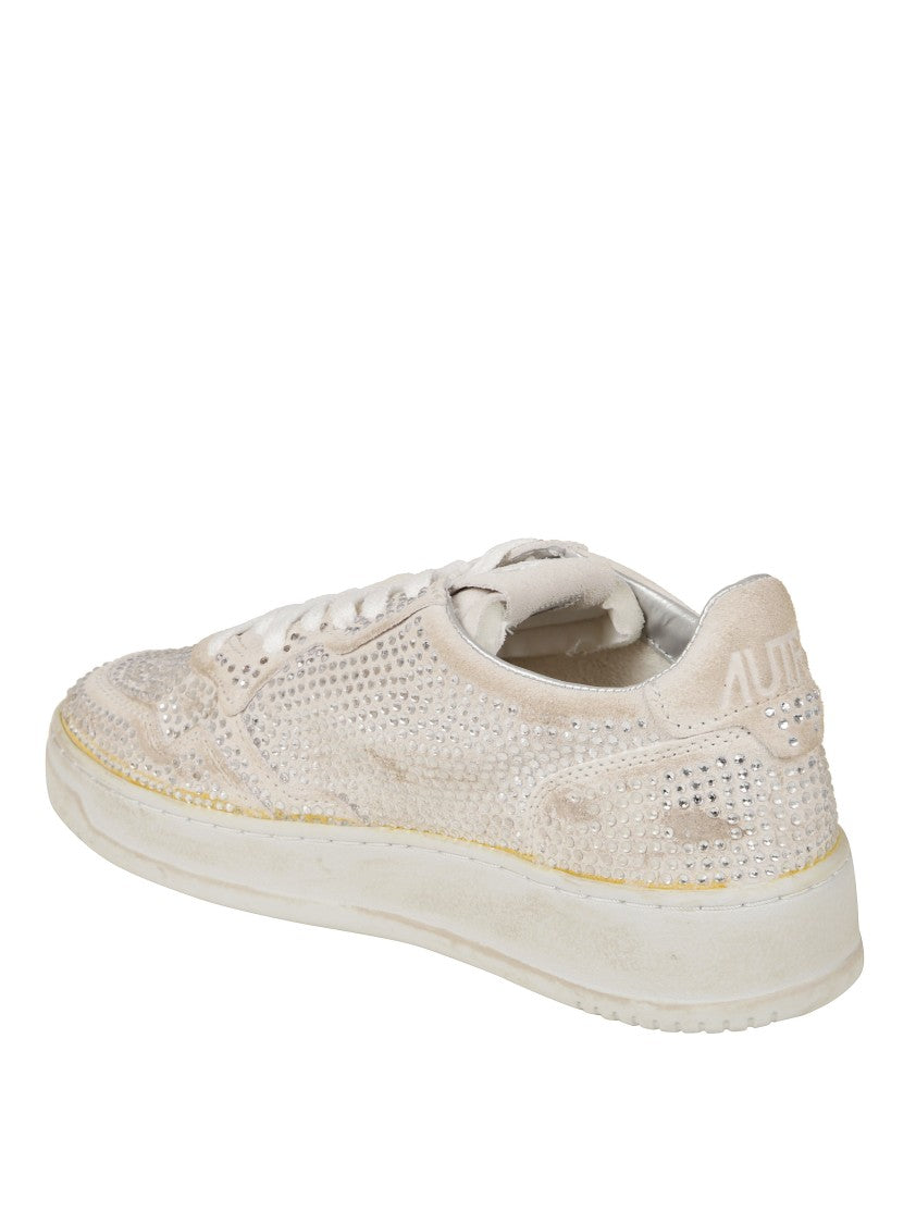 Autry Low-Top Sneakers With Textured Reptile-Inspired