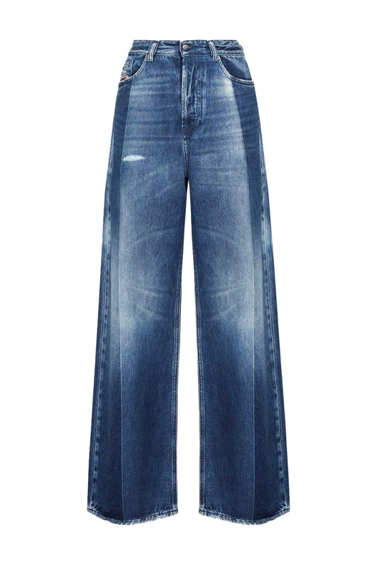Diesel High-Waisted Wide-Leg Denim Jeans