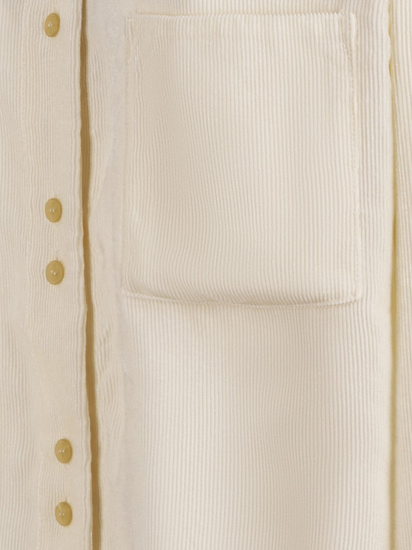 Forte Forte Fluid Boxy Shirt In Velvet And Viscose Blend