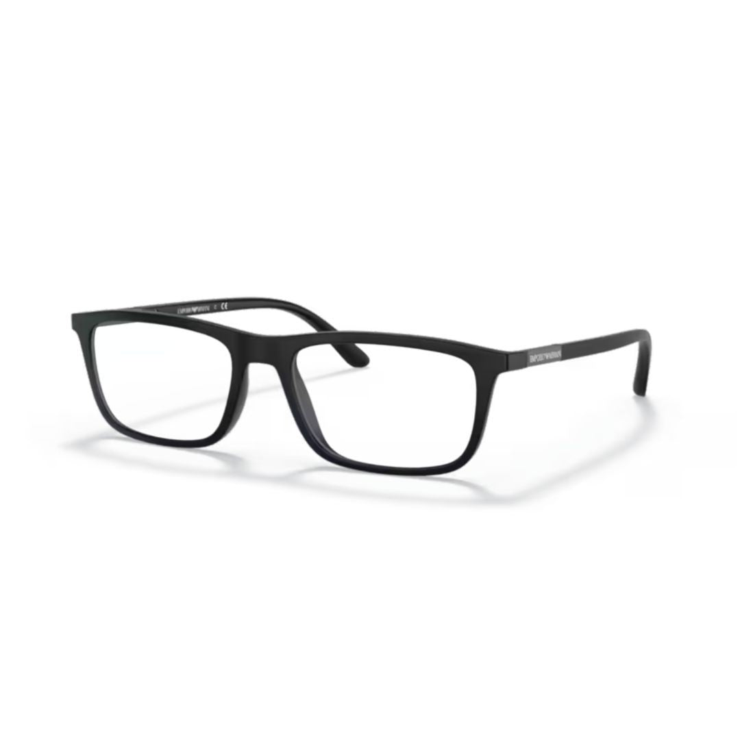 Emporio Armani 0Ea4160 Rectangular Eyeglasses In Matte Black Finish