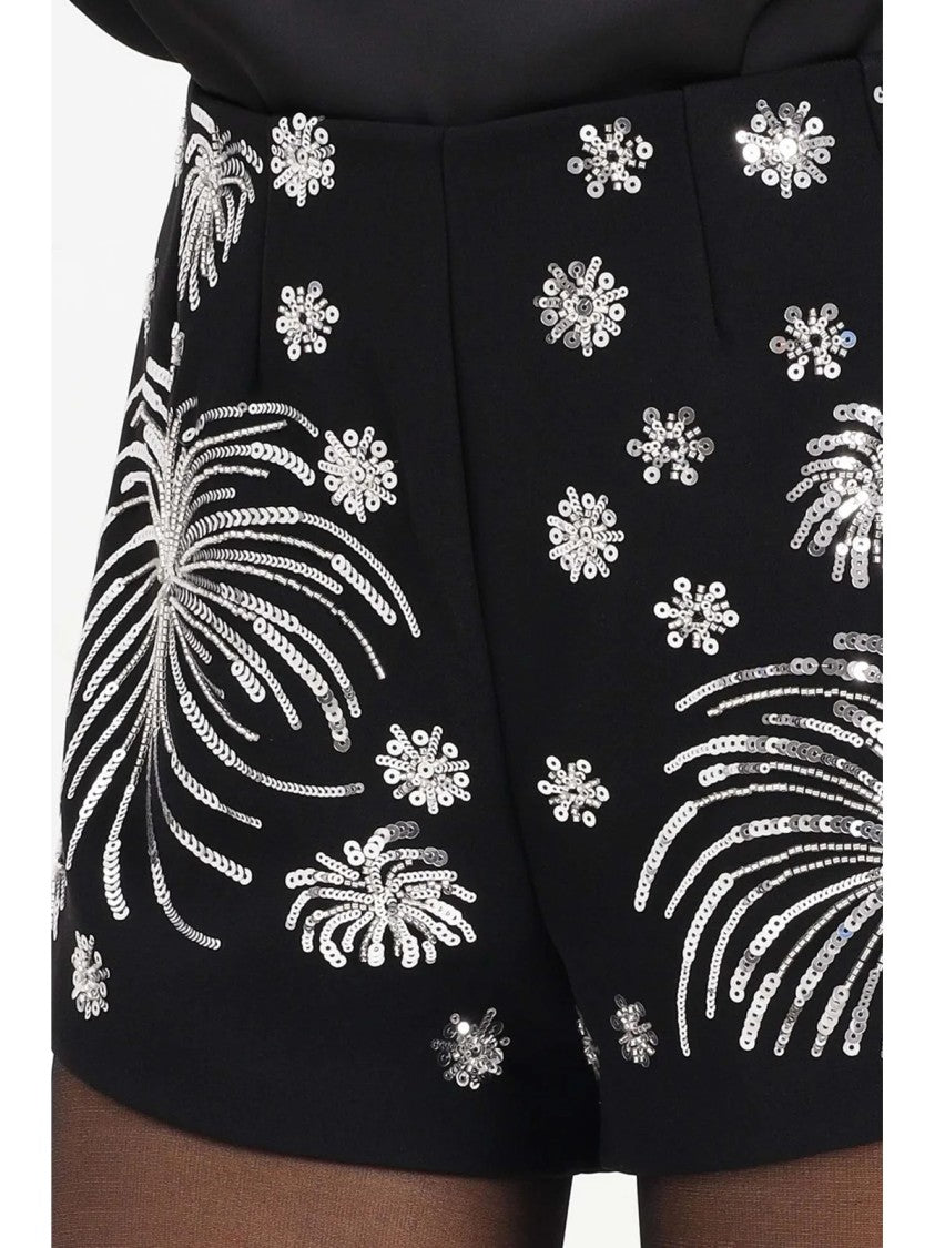 Tpn Black Polyester High-Waisted Shorts