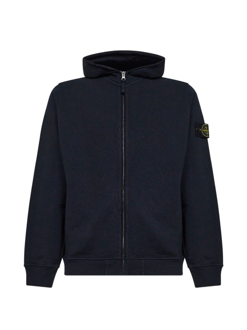 Stone Island Minimalist Zip-Up Hoodie With Distinctive Patch Detail