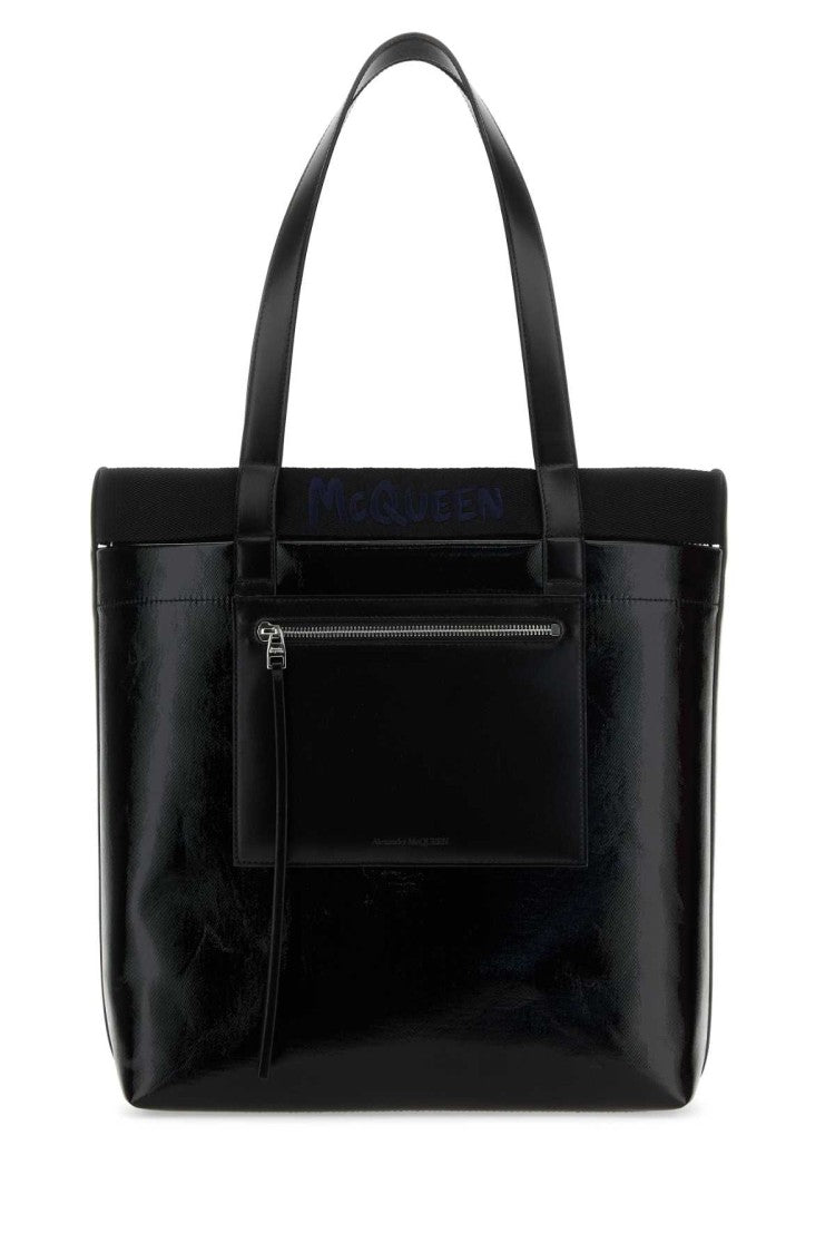 Alexander Mcqueen Black Canvas Shopping Bag