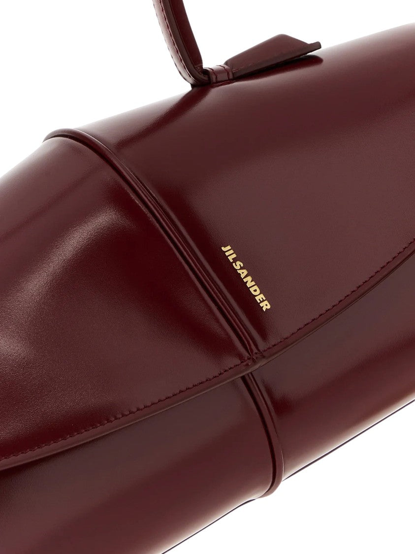 Jil Sander Flap Glossy Leather Shoulder Bag