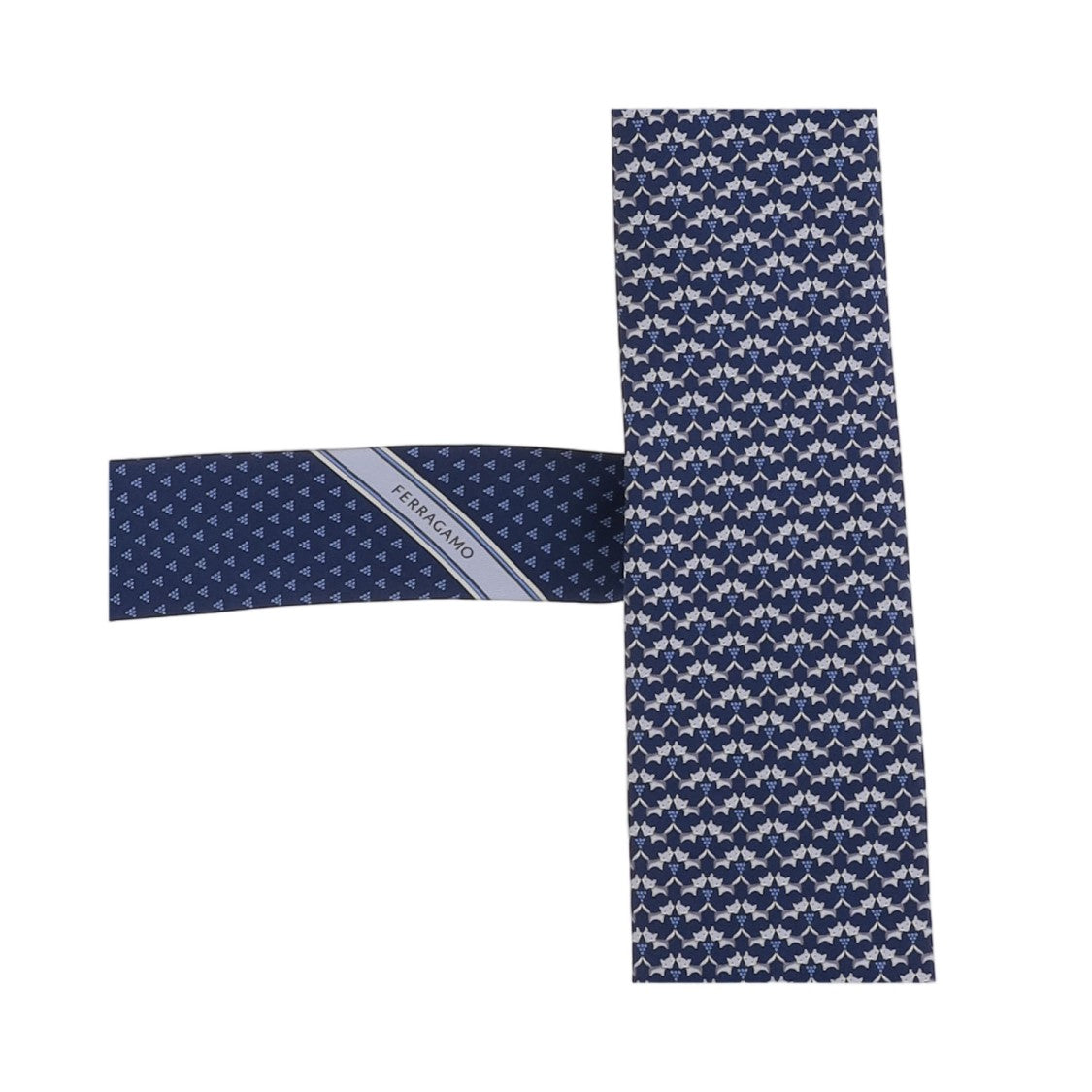 Salvatore Ferragamo Blue Patterned Silk Tie