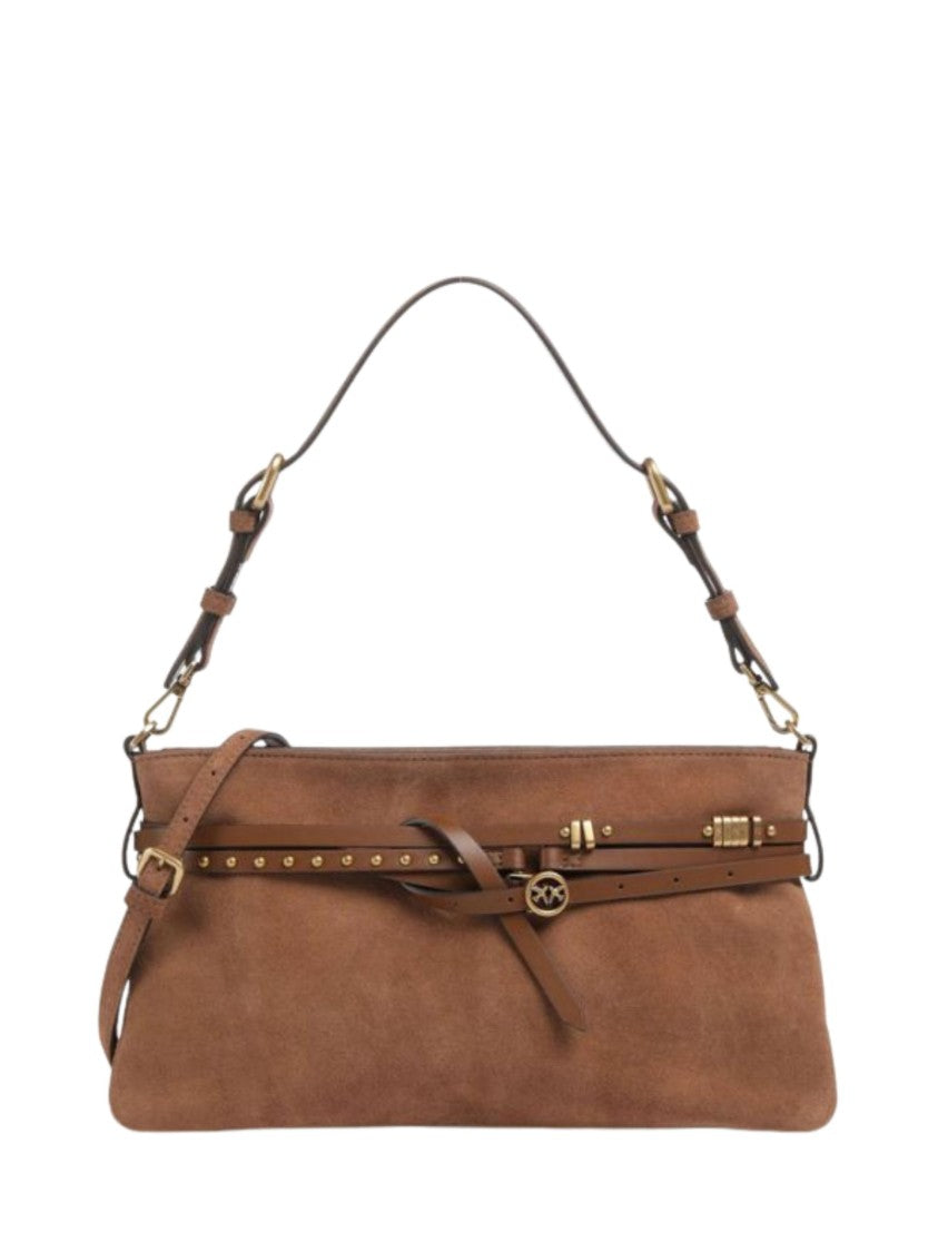 Pinko Classic Suede Gold-Tone Handbag